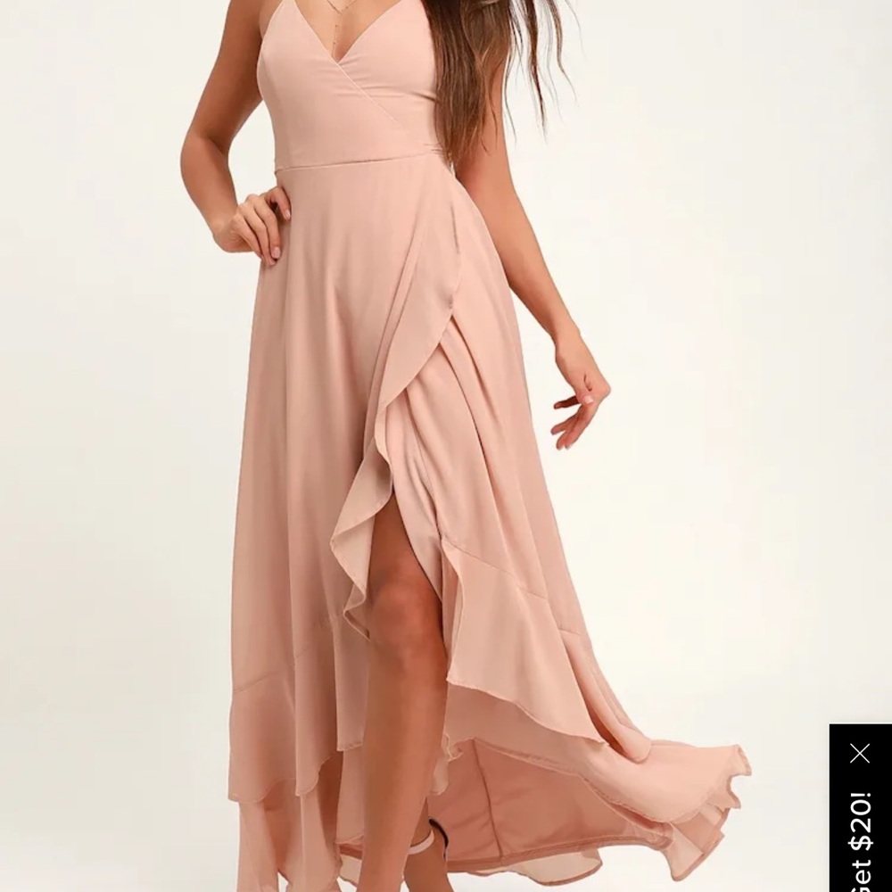 Lulu's Soft Pink Layered Maxi Dress